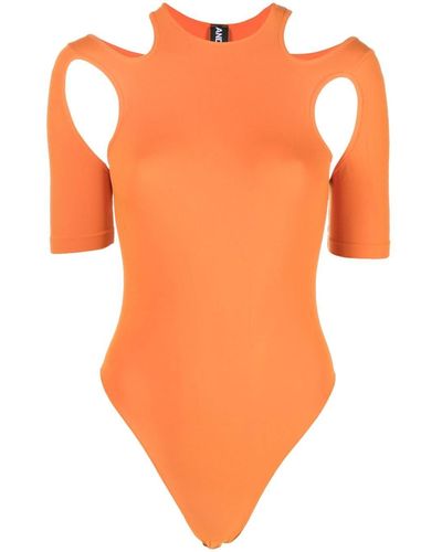 ANDREADAMO Top tipo body con aberturas - Naranja