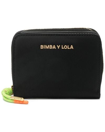 Bimba Y Lola Billetera con letras del logo - Negro