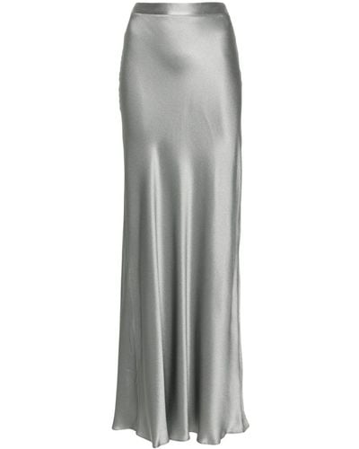 Antonelli High-waist Satin Maxi Skirt - Grey