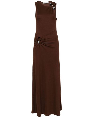 Christopher Esber Callisto Duality Cut-Out Gathered Dress - Brown
