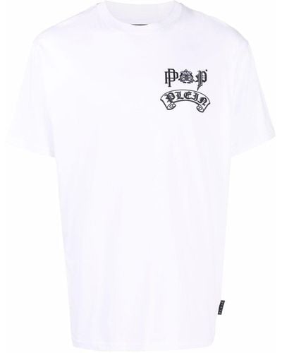 Philipp Plein Gothic Plein Logo-print Crew-neck T-shirt - White