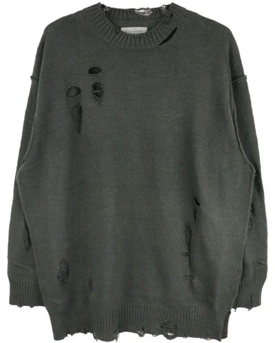Yohji Yamamoto Distressed Cotton Sweater - Green