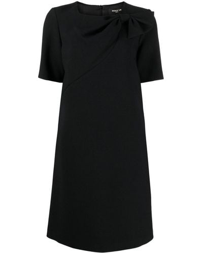 Paule Ka Bow-detail Twill Midi Dress - Black