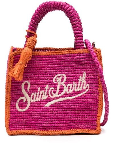 Mc2 Saint Barth Mini Vanity Raffia Tote Bag - Pink