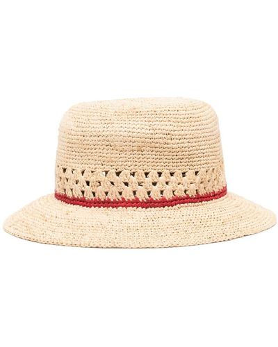 Paul Smith Striped straw sun hat - Neutro