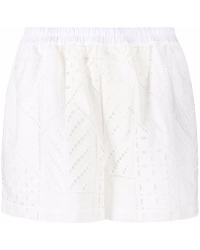 Just Cavalli Pantalones cortos con bordado inglés - Blanco