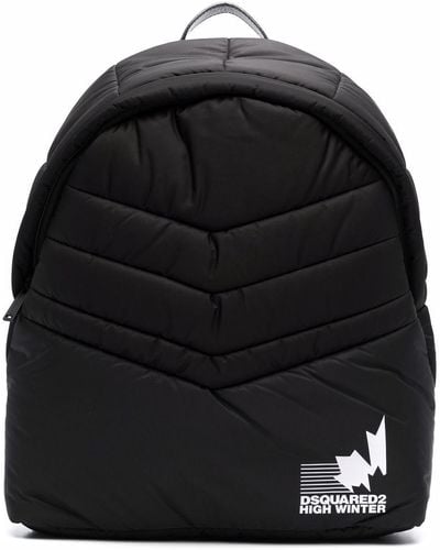 DSquared² Padded Logo-print Backpack - Black