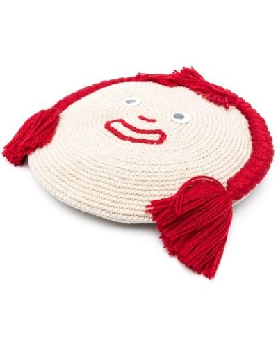Bode Baskenmütze mit Gesicht - Rot