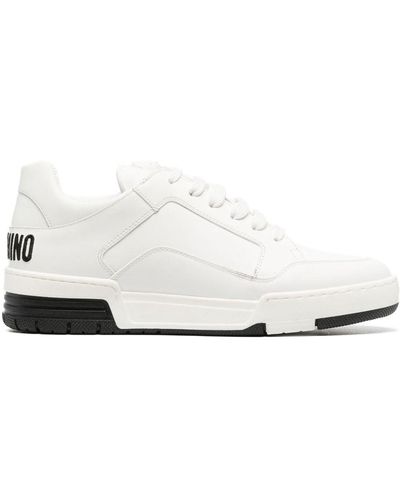 Moschino Logo-embroidered Low-top Trainers - White