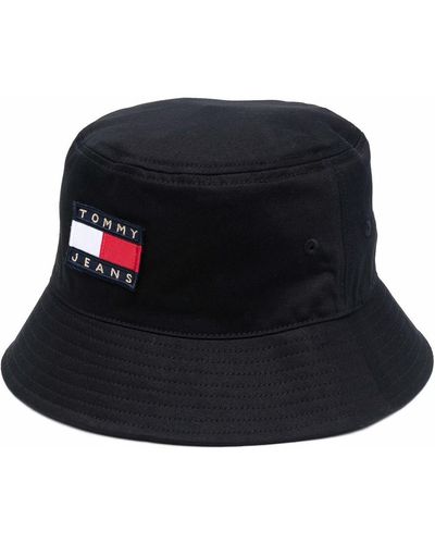 Tommy Hilfiger Sombrero de pescador con parche del logo - Negro