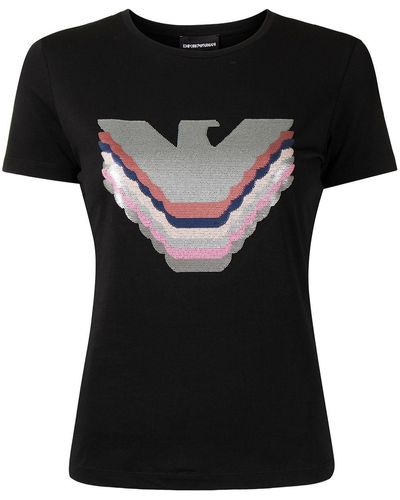 Emporio Armani T-shirt con paillettes - Nero