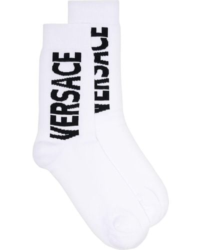 Versace Socken mit Logo-Stickerei - Schwarz