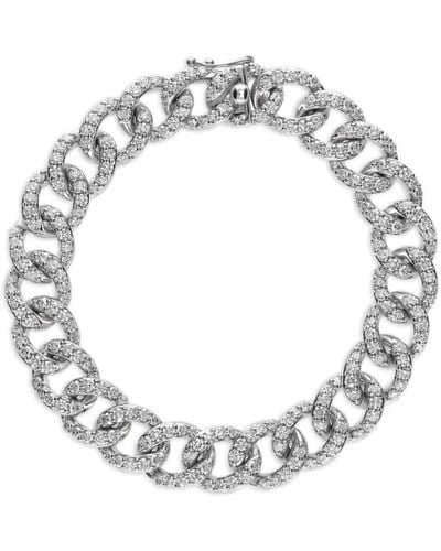 Leo Pizzo 18kt White Gold Diamond Groumette Bracelet - Metallic