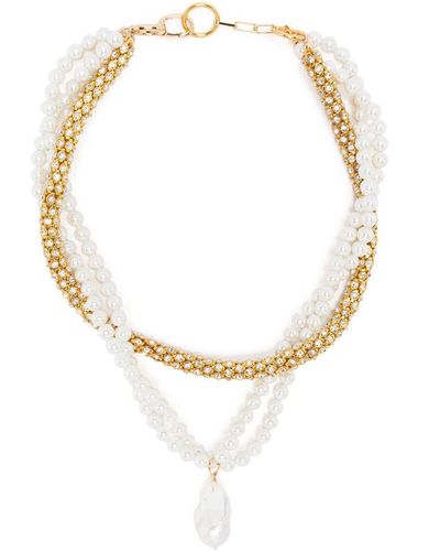 Atu Body Couture Crystal-embellished Pearl Necklace - White