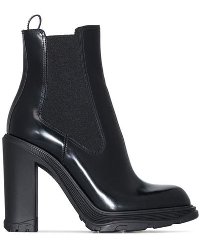 Alexander McQueen Tread Heeled Chelsea Boots - Black