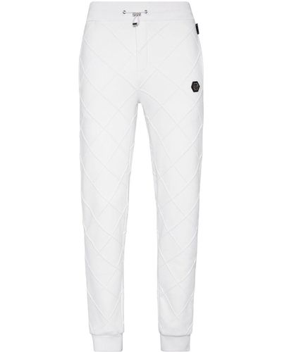 Philipp Plein Diamond-quilted Track Pants - White