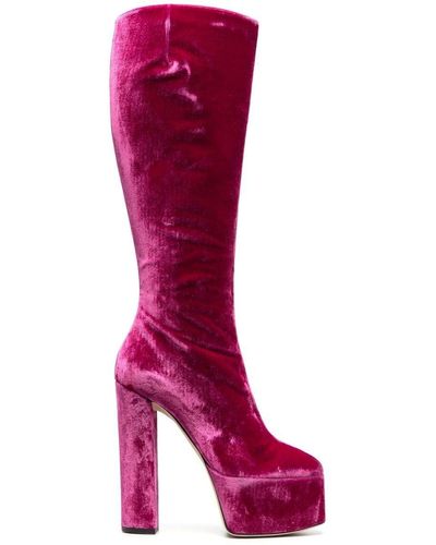 Giuseppe Zanotti Velvet-effect Knee-length 150mm Boots - Pink
