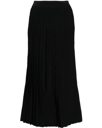 Balenciaga Logo-jacquard Pleated Skirt - Black