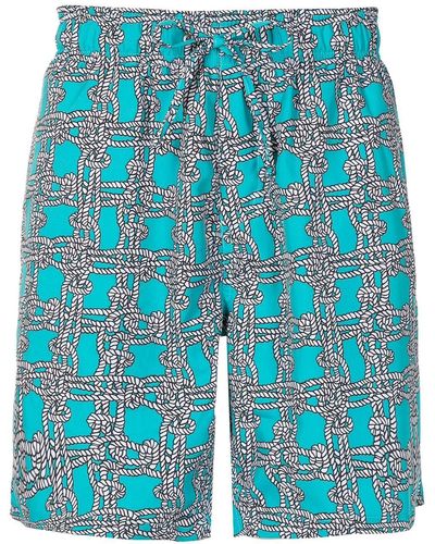 Amir Slama X Mahaslama Badeshorts mit Knoten-Print - Blau