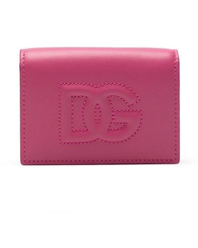 Dolce & Gabbana Embossed-logo Tri-fold Wallet - Pink