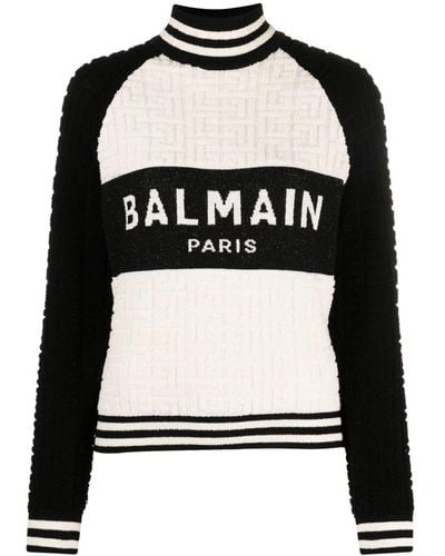 Balmain モノグラム スウェットシャツ - ブラック