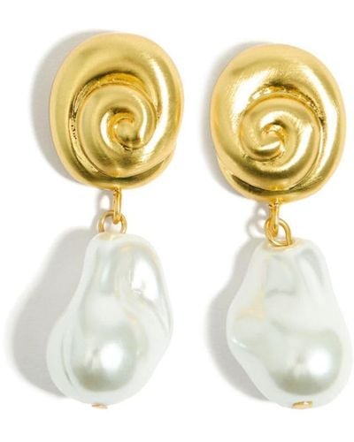 Bimba Y Lola Pearl-embellished Drop Earrings - Metallic