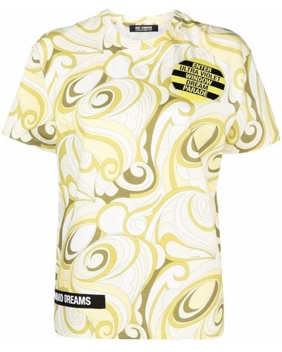 Raf Simons Camiseta con estampado abstracto - Amarillo