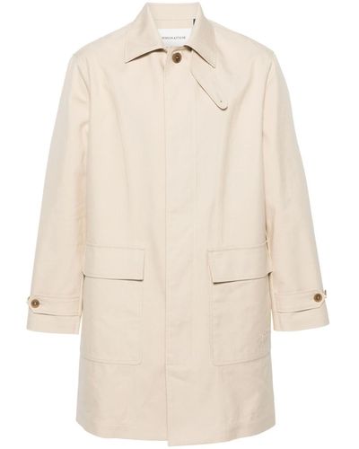 Maison Kitsuné Neutral Single-breasted Cotton Coat - Natural