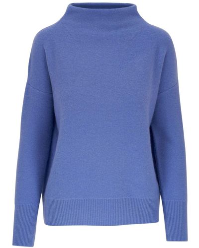 Vince Mock-neck Cashmere Sweater - Blue