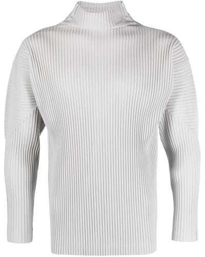 Homme Plissé Issey Miyake Plissé-effect High-neck Sweater - White