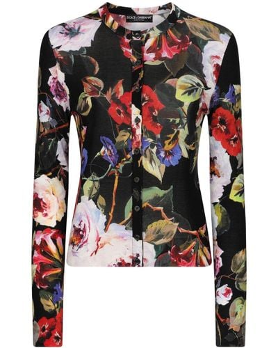Dolce & Gabbana Zijden Vest Met Bloemenprint - Zwart