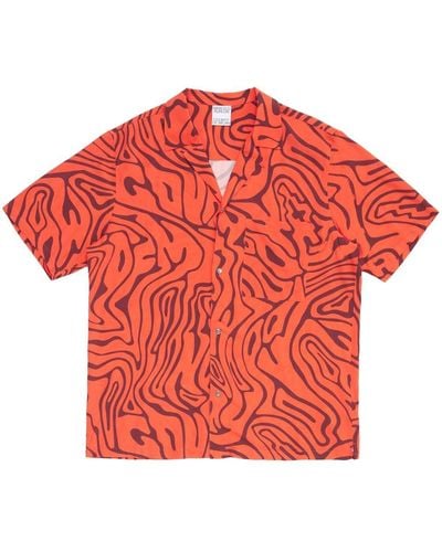 Marcelo Burlon Overhemd Met Abstracte Print - Rood