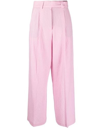 Alysi Pressed-crease Flared Trousers - Pink
