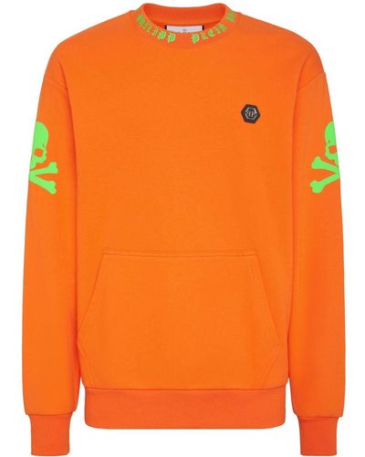 Philipp Plein Sweatshirt mit grafischem Print - Orange