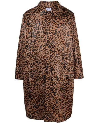 Vetements Leopard-print Coat - Brown