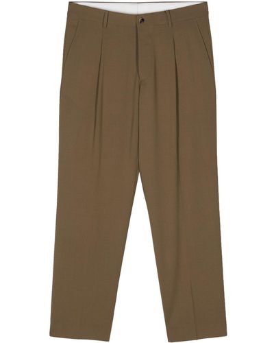 Dell'Oglio Sandy Mid-rise Tailored Trousers - Green