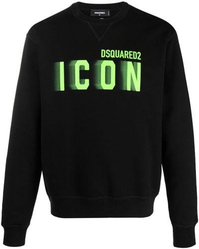 DSquared² Icon Print Cotton Sweatshirt - Black