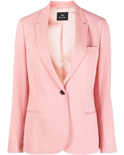 PS by Paul Smith Blazer en laine à simple boutonnage - Rose