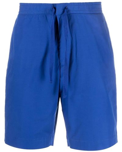 Officine Generale Joaquim Drawstring-waist Cotton Shorts - Blue