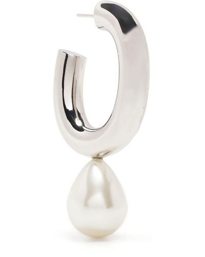 Simone Rocha Créoles serties de perles - Blanc