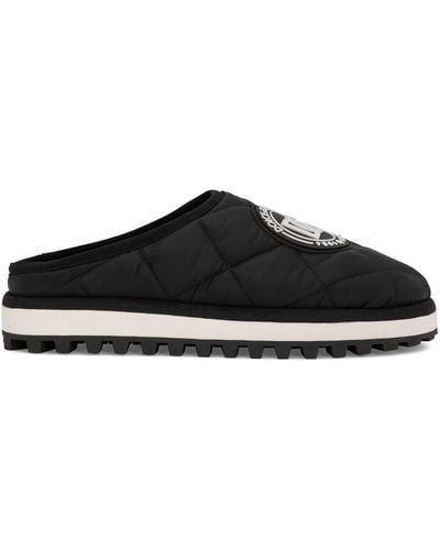 Dolce & Gabbana Logo-patch Quilted Slippers - Black