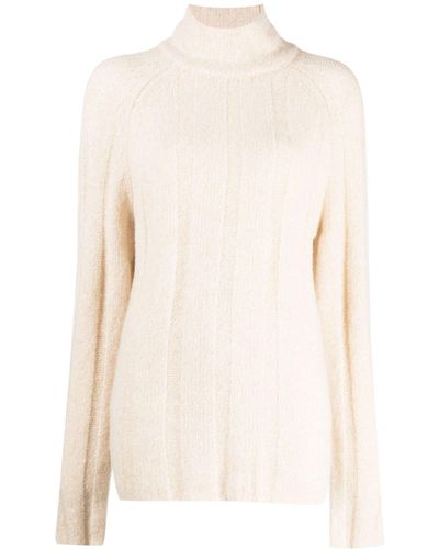 Loulou Studio Wide-ribbed Roll-neck Jumper - Natural