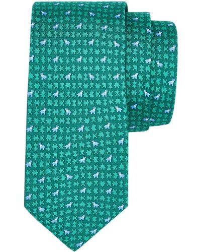 Ferragamo Puzzle-print Silk Tie - Green