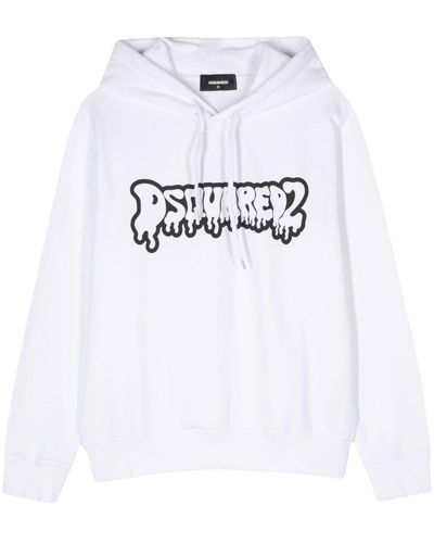 DSquared² Cool Fit Cotton Hoodie - White