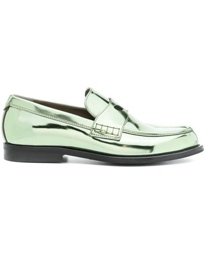 Gcds Wirdo Patent-leather Loafers - Green
