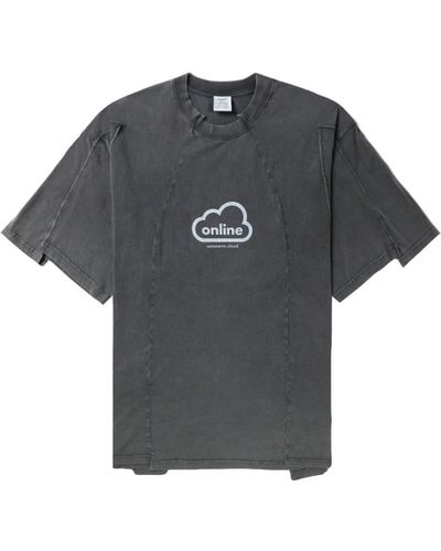 Vetements Graphic-print Cotton T-shirt - Grey