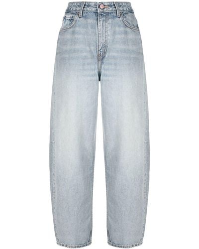 Ganni Stary Curved-leg Jeans - Blue