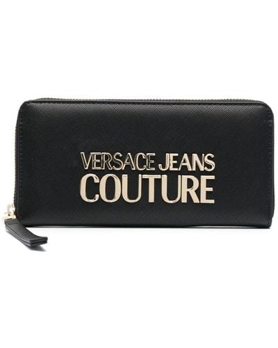 Versace Jeans Couture Portemonnee Met Logo-reliëf - Zwart