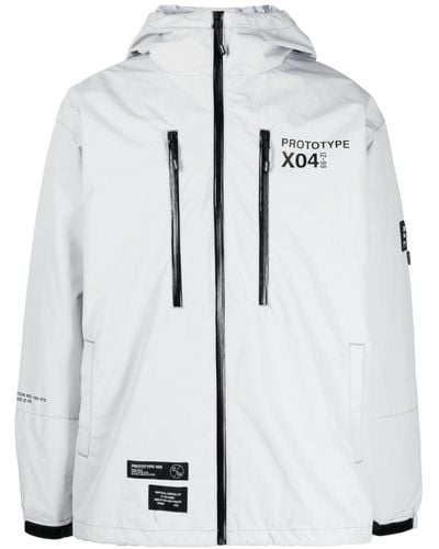 Izzue Logo-appliqué Hooded Jacket - White