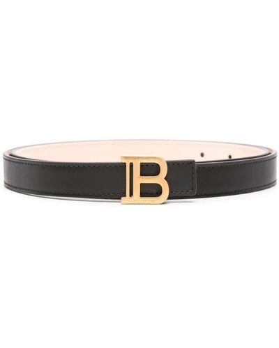 Balmain B-plaque Leather Belt - Black